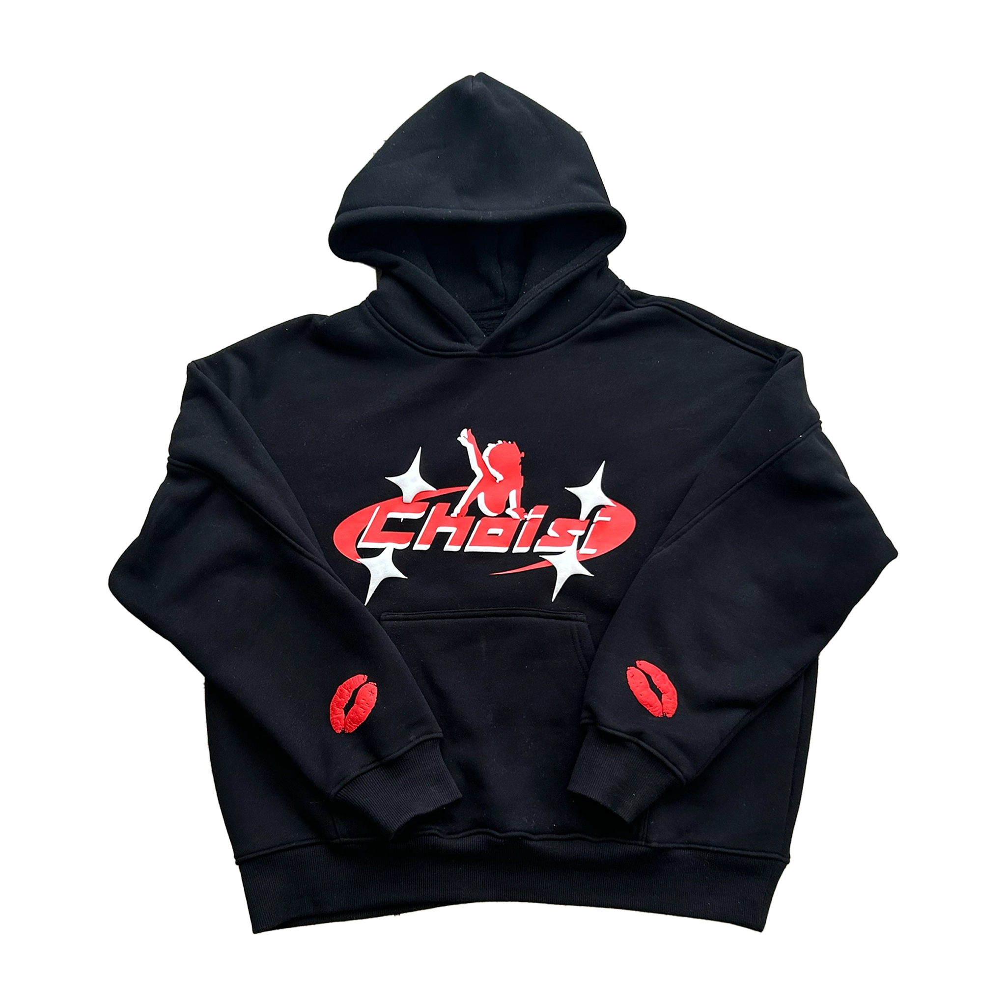 "CHOISI BOOP"💋 PUFF PRINT BLACK HEAVYWEIGHT HOODIE