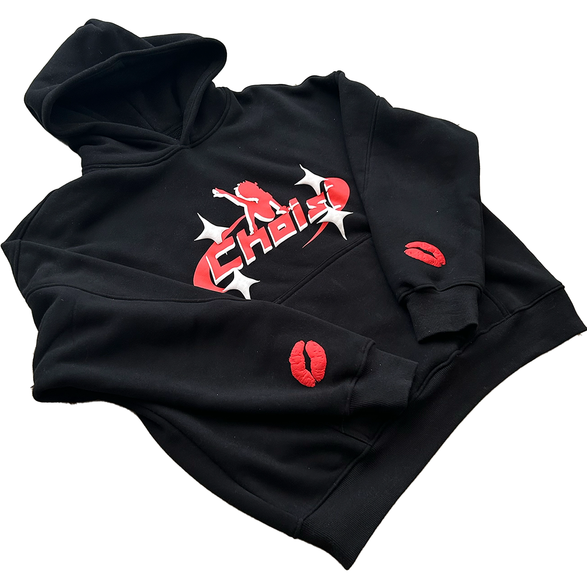 "CHOISI BOOP"💋 PUFF PRINT BLACK HEAVYWEIGHT HOODIE